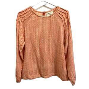 CECILIE Copenhagen Orange Stripe Long Sleeve Blouse Shirt Top   Women's Size XS